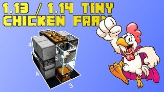 ☀ TINY Minecraft CHICKEN FARM 1.14 TUTORIAL ☀  Automatic Lossless Chicken Cooker