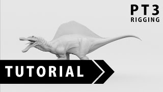 Creature Creation (Spinosaurus) - mini TUTORIAL BLENDER - Part 3 - Rigging - Dinosaur