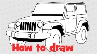 How to draw a car Jeep Wrangler Rubicon