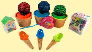 3 COLOR ICE CREAM CUPS & Squeeze Balls | Surprise Play-Doh - Peppa Pig - Ralph Breaks the Internet