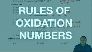 Rules for Oxidation Numbers
