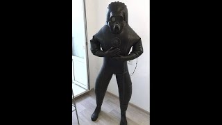 Put on my new Inflatable heavy rubber Cyborg suit