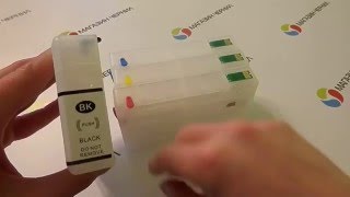 Перезаправляемые картриджи для Epson WorkForce Pro WP-4025DW с чипами