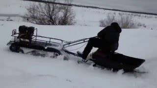 Мотобуксировщик Ахтар (Ahtar) по сырому снегу 2