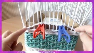 How to Make a Basket from  Newspaper   tutorial Návod na pletené  z papíru Cestería con periódicos