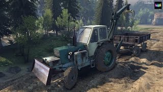 SpinTires - обзор мода ( Трактор ЮМЗ-6К Погрузчик v1.0 ) Неплохо