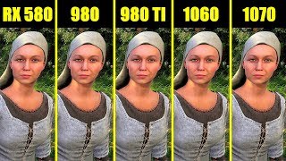 Kingdom Come Deliverance 1070 Vs 980 TI Vs 1060 Vs 980 Vs AMD RX 580 8700K Frame Rate Comparison