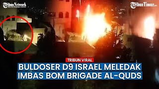 Detik-detik Buldoser Israel yang Dipakai Serang Gaza Hancur Kena Bom