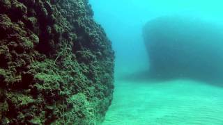 Dive in the Mediterranean Sea. Old Caesarea