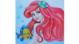 Как нарисовать РУСАЛОЧКУ карандашами Erich Krause How to Draw Mermaid Ariel | Art School