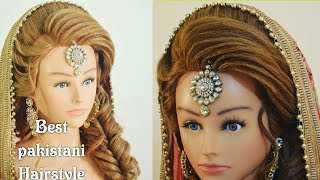 best pakistani mehndi hairstyle 2018 || step by step easy hair tutorial || advance hairstyle ||