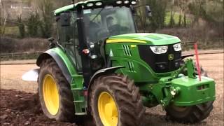 John Deere 6150R ploughing