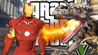 GTA 5 Mods : ЖЕЛЕЗНЫЙ ЧЕЛОВЕК vs ДРАКОНЫ