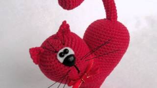 Амигуруми: схема Сердце - Кот. Игрушки вязаные крючком! Free crochet patterns.