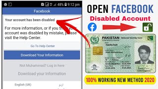 How To Open Disabled Facebook Account 2020 | All Problem Solved | Error Fixed