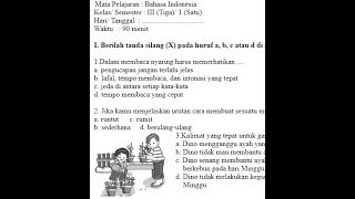 SOAL ULANGAN UJIAN UAS UKK BAHASA INDONESIA KELAS 3 SD SEMESTER 1