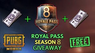 PUBG Mobile ? Free UC Giveway And Royal Pass season 8 || parle Gamer || ❤