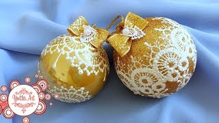 Новогодние шары. Кружевная роспись. Мастер-класс от Ютты Арт. Декор к новому году. Как украсить?