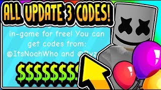 "?ALL BALLOON SIMULATOR UPDATE 3 CODES 2019!" ? Balloon Simulator Marshmello Pet Update 3 (Roblox)