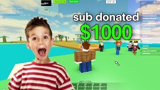 DONATING MONEY TO ROBLOX STREAMERS!