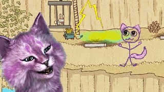 СПАСАЮ ДРУЗЕЙ стикмен заблудился Draw a Stickman EPIC говорящая КОШКА ЛАНА играет детский летсплей