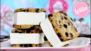 Receta de sándwich helado de galletas americanas y nata - Como hacer helado casero