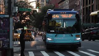 2019 New Flyer XD60s and 2018 Novabus LFSAs on the M14A / M14D at 14th Street and 6th / 7th Avenues