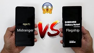 Xiaomi Poco F1 Vs Samsung Note 9 SpeedTest Comparison I Midranger Vs Flagship I Hindi