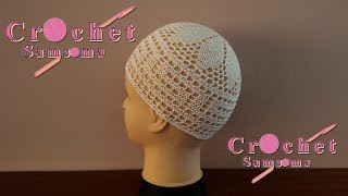 كروشيه طاقية صلاة ( كروشيه طاقية خليجية // طاقية حجاج ) الجزء 1