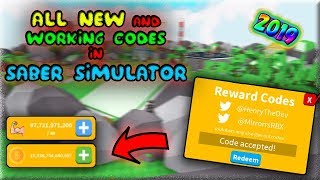 SABER SIMULATOR ALL NEW CODES !!? ( 2019 ) / Roblox