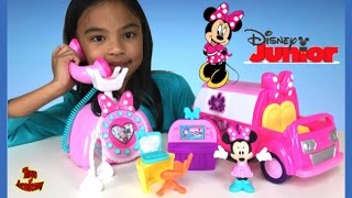 Minnie Mouse Happy Helpers Toys Unboxing Phone and Van | Toys Academy