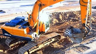Футаж Гусеничные Экскаваторы. Работа на Экскаваторе. Экскаватор Hyundai в работе. Видеофутажи