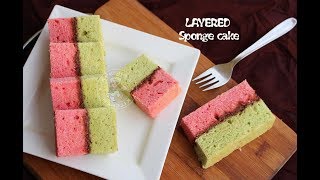 How to bake layered sponge cake in a single pan / Tips while baking
