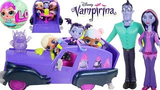 LOL SURPRISE DOLLS ride Vampirina Hauntley's Car with Lil Sisters