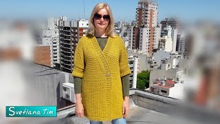 Кардиган - Жилет оверсайз. Вязание спицами # 595