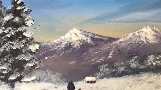 Зима Акрил на бумаге. Рисуем как акварелью. Winter in Acrylics. Paint like in watercolour on Paper