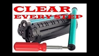 How to refil and clean the toner, 36A hp laserjet m1522nf, each step clear