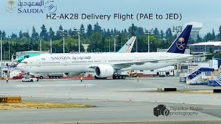 HZ-AK28 Saudi Arabian Airlines 777-300ER Delivery Flight from Everett (PAE) to Jeddah(JED)