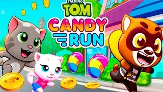 ГОВОРЯЩИЙ ТОМ БЕГ ЗА СЛАДОСТЯМИ #2 ДРУЗЬЯ Бен Хэнк Джинджер! Игровой мультик  Talking Tom Candy Run