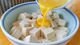【小穎美食】豆腐不要直接炒著吃，加1個雞蛋，吃一次就忘不了，比吃肉還香！
