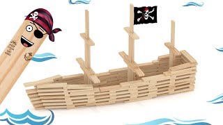 Pirate Ship - Brain Blox Wooden Building Planks