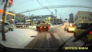 ドライブレコーダー　雪道　北海道札幌市　1