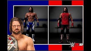 WWE 2K18: AJ Styles - Blue & Black/Red Attires ᴴᴰ