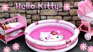 Hello Kitty Dolls Stroller Pram Bunkbed & Swimming Pool Nursery Center Baby Born Baby Annabell