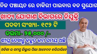 ଆସିଲା ବଡ ନିଯୁକ୍ତି ସୁଯୋଗ || Odisha +3 Pass Job 2020 || Odisha Govt job 2020 ||Odisha daily job Update