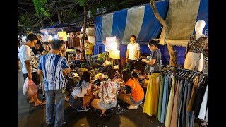 [4K] Walking night from MRT station to cheap shopping at Chatuchak Market, Bangkok