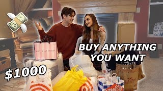 "BUY ANYTHING YOU WANT" CHALLENGE WITH GIRLFRIEND!