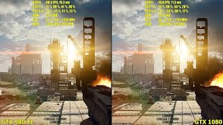 GTX 1080 Vs GTX 980 TI 4K Battlefield 4 Ultra Settings Frame Rate Comparison