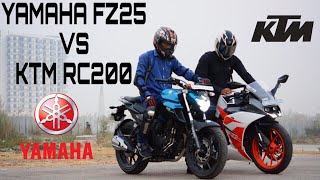 KTM RC200 VS YAMAHA FZ25/ DRAG RACE/ RESULT