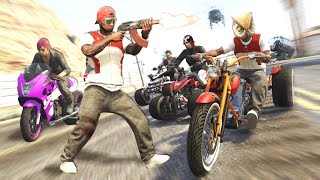 БАНДА ОПАСНЫХ БАЙКЕРОВ ШТУРМУЕТ ЛОС-САНТОС В GTA 5 ONLINE ( ГТА 5 ОБНОВЛЕНИЕ )